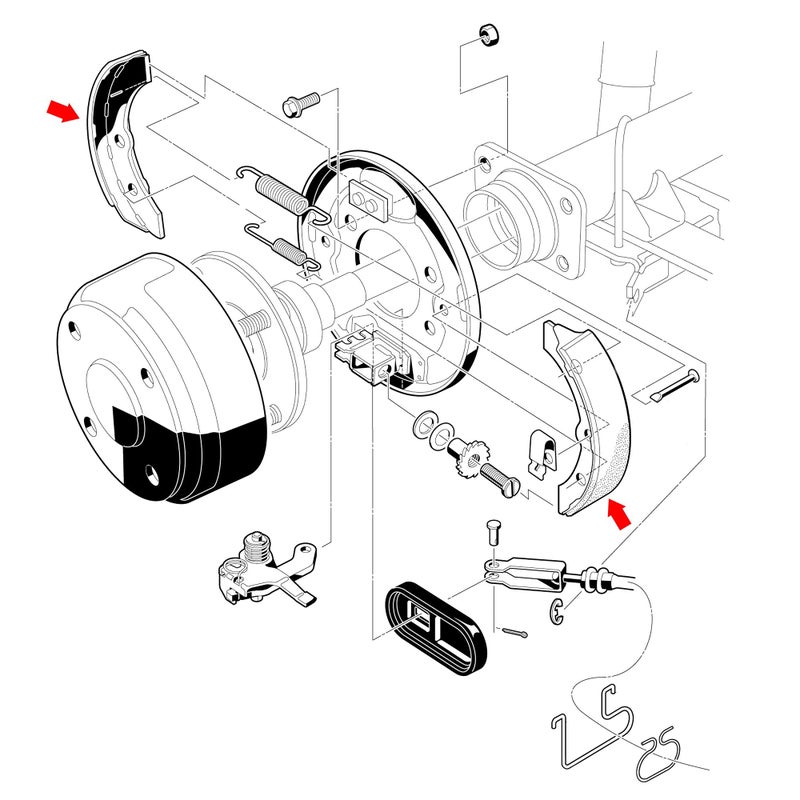 10L0L Golf Cart Brake Shoes Kit for Club Car DS & Carryall 1981-1994 OEM 101146302 101880701, EZGO XI-Serial 1983-1986, Yamaha G1 1978-1980, etc - Image 3